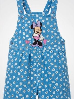 Vintage Disney Blue Floral Minnie Mouse Shortalls